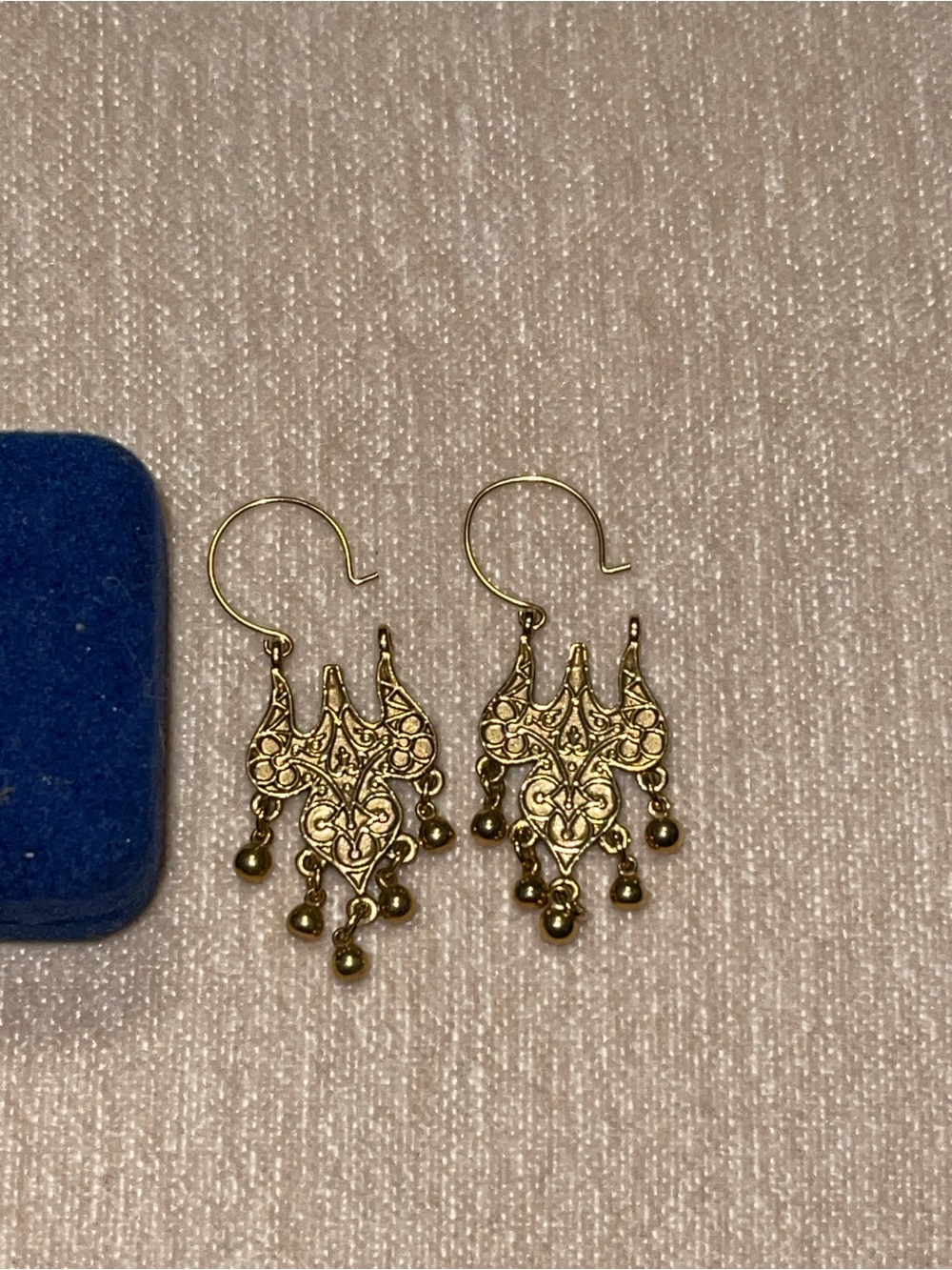 Vintage Gold Filigree Dangle Earrings - Women Jewelry